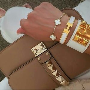 New Hermes White Clic H Bracelet